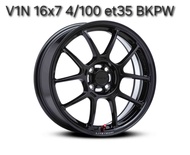 ล้อแม็ก ขอบ16 LENSO V1N 16x7.0 4H100 ET+35 BKOW🇹🇭ราคาโปร 1วง🔺(ขายยกชุด4วง)🔺ล้อเบา6.2kg✅แถมจุ๊บเหล็ก👍