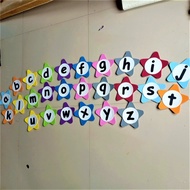 PROMO MURAH Hiasan Kelas ABJAD 26 Huruf A-Z Bentuk Bintang Untuk PAUD TK SD Pojok Bacaa Sudut Baca T