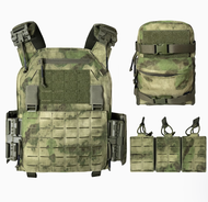 UNIONTAC quick release vest set Plate Carrier Vest with Mini Hydration Pouch and triple magazine pou