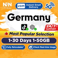 Germany eSIM Ultra 1-30Days 1-50GB 5G/4G Data | Instant 24h Email Delivery |High Speed Travel Data G