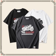 GRND Letter Printed Round Neck Thick Short-Sleeved T-Shirt Motorcycle Motorcycle T @
