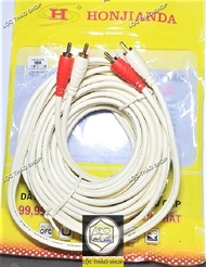 Cáp loa 4 đầu hoa sen AV dài 1.5M 1.8M 3M 5M 10M Honjianda cao cấp (dây loa 2 AV ra 2 AV)