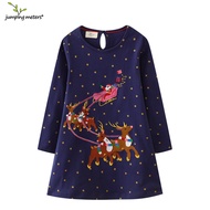 Christmas Style Children's Clothing 2024 Autumn Girls Knitted Dress Middle Small Children Long Dress