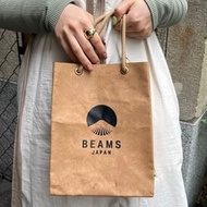 Japan Daigou MAKOO X BEAMS Recycled Leather Kraft Paper Feel S Tote Bag