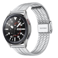 สายนาฬิกาโลหะหรู20มม. 22มม. สำหรับ Samsung Galaxy Watch42มม. 46มม. สายนาฬิกาข้อมืออเนกประสงค์3ห่วงนิรภัยสำหรับปีนเขาสองชั้นสำหรับ Galaxy Watch 6 5 4สำหรับนาฬิกา Huawei GT2 Amazfit GTR GTS GTS สายยืดกีฬา
