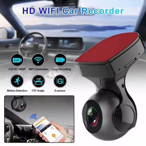 Mini Dash Cam 1080P HD Car Dash Camera Built-in WiFi Driving Video Recorder Camera Smart Car Camera 