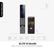 FREE Installation | Elite U-2 Gate Facial &amp; Dual Fingerprint Gate Lock + Elite V3 Facial Recognition Door Digital Lock