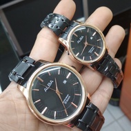 Jam Tangan  Alba 8707 Black Rosegold Stainless Steel