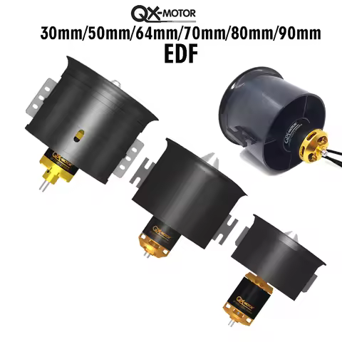 QX-MOTOR DIY EDF Ducted Airplane Fan 30mm /50mm/ 64mm / 70mm / 90mm with Brushless Motor for RC Heli