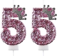 AOOLADA 55 Birthday Candle, 55th Cake Candles, Number 55 Birthday Candles for Cake Topper Decoration