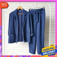 Blazer Suit Blazer One Set Premium Casual Blazer Set Wan Nadila Set Blazer/ Pants+ Bl