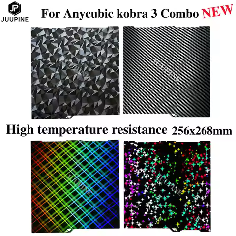 JUUPINE For Anycubic kobra 3 Combo Build Plate 256x268 Spring Steel Sheet For Anycubic kobra 3 V3 Co