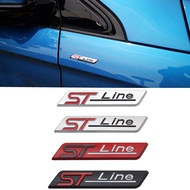1Pcs 3D Metal Chrome Matt Black Silver Red ST-LINE ST line Car Emblem Badge Auto Decal Sticker Emble