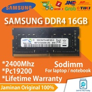 SAMSUNG DDR4 16GB 2400Mhz PC19200 SODIMM MEMORY NOTEBOOK 16 GB/ DDR 4/ 2400 MHZ/