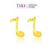 TAKA Jewellery 916 Gold Earrings Musical Note