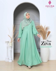 GAMIS ZIVA DRESS BY NAYMA HIJAB BAHAN CRINKLE AIRFLOW GAMIS POLOS BUSUI FRIENDLY