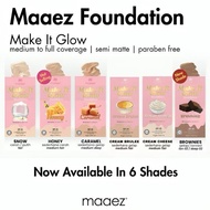 MAAEZ FOUNDATION 15GM SNOW/HONEY/CAREMAL/TRUFFLE/BROWNIES/WOOPIE PIE💄MAAEZ LIPMATTE GET MATTE CAKES 