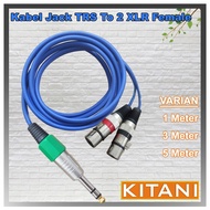 Kabel Audio Jack Akai TRS 6.5 To 2x XLR Female 1m/3m/5m - KITANI