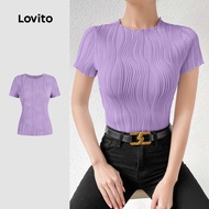 Elegant Plain Jacquard T-Shirt for Women L131ED635