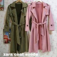 Zara coat suede