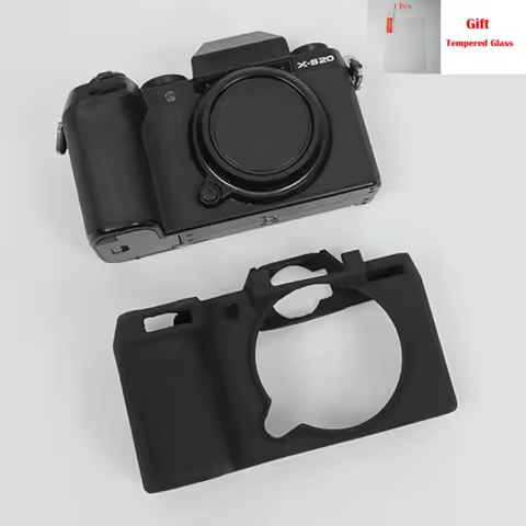 For Fujifilm X-S20, premium soft rubber silicone body shell, protective camera pouch with free tempe