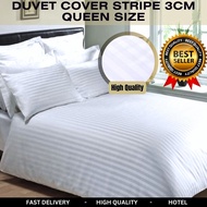 High Quality Royal Linen Hotel Duvet Cover Queen 3cm stripe cotton Quilt Cover Queen Size