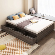 【SG⭐SALES】 Tatami Bed Frame Double Single Bed Backless Bed Master Bedroom Space Saving Storage Storage Drawer Bed Storage Solid Wooden Bed Frame Bed Frame