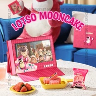 Lotso Strawberry Bear Moon Cake Box Of 8 Red Beans, Strawberry Flavors