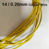 14 / 0.26mm Yellow Automotive Flexible Pure Copper Wire Gauge Cables AWG18 5m