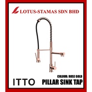 ITTO HIGH QUALITY PILLAR MOUNTED SINK MIXER TAP - ROSE GOLD