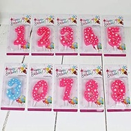 xinchenglove Number 0-9 Blue/Pink Candle Smokeless 1pcs / 10pcs / 20pcs /lot for Wedding Birthday Pa
