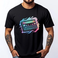 Retro Style Clothing From The 80s Cassette Tape Pattern Past Memories Fashion T-Shirts And Tops Funn