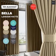 Langsir Bella 95% Blackout Matte UV Protect Curtain Siap Jahit Hook / Ring Tingkap, Sliding - Page 2