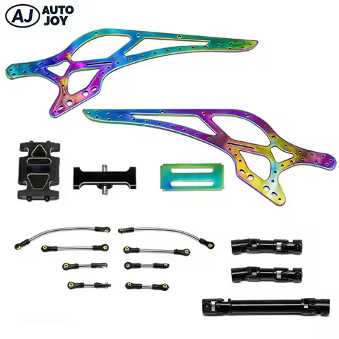 AUTO JOY Axial SCX24 1/24 RC Parts Titanium LCG Chassis Frame with Chassis Links Driveshaft Hanger B