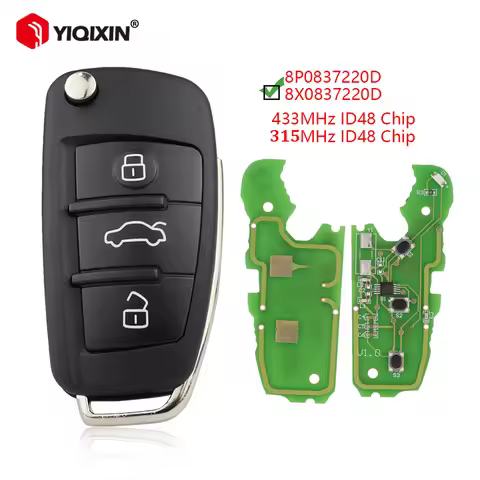 315/433Mhz ID48 Chip Remote Car Key For Audi Q7 B7 Q3 A3 TT A2 A8 A6 A6L A4 S5 C5 C6 B6 A4L A5 Q5 S 