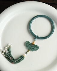 瓜地馬拉  天然原礦A貨糯種藍水翡翠蝴蝶 危料藍水翡翠糯種手鐲手