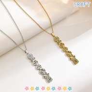 CRAFTML 7 Chakra Pendant Necklaces, Stainless Steel Gold Color Chakra Flower Necklaces,  Flower Pend