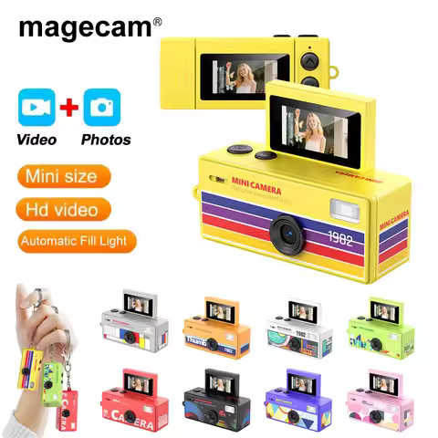 Magecam Digital Camera 180° Flip Screen Selfile Keychain Camera Retro Support Memory Card HD Very Sm