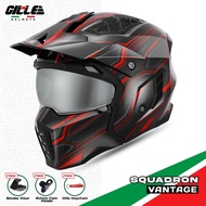 Gille Modular Helmet YM-926 SQUADRON VINTAGE Motorcycle Helmets Modular Full Face Convertible