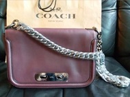 Coach leather swagger shoulder bag ~ Burgundy color