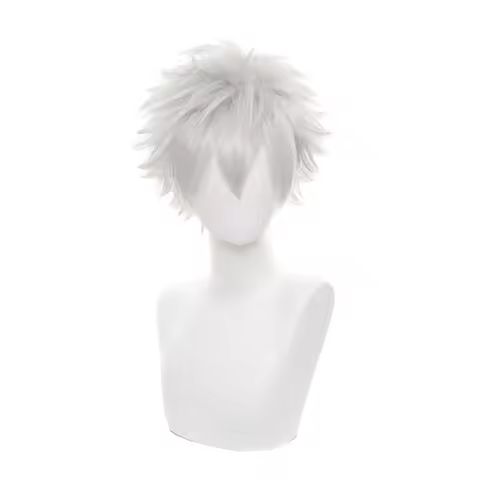 Hunter x Hunter Killua Zoldyck Wig Short Men Wig Cosplay Silver Shaggy Layered Heat Resistant Synthe