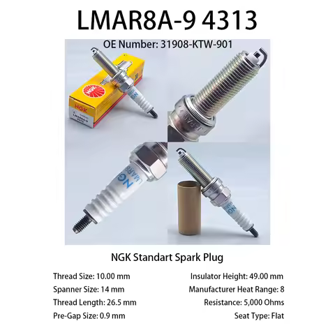 1pcs NGK Spark Plug LMAR8A-9 4313 Adapted To Honda NSS300 FORZA NSS300A YAMAHA CZD300 XMAX, FZ-07, M