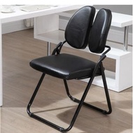 折疊椅子辦公電腦椅電競椅(黑色pu)