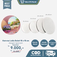 Round Painting Canvas 15 x 15 cm/Canvas Board Circle 15x15 cm