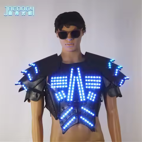 Men's Luminous Clothing Night Show Props Halloween LED Luminous Armor Stage COSPLAY Fluorescent Part