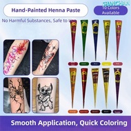 SHANC Henna Tattoo Cream, Easy-To-Use Temporary Henna Paste Cone, Henna Tattoo Cream Black Brown Sem