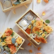 ST-🌊Mid-Autumn Festival Flower Box Flowers Moon Cake Gift Box Gift Portable Cake Packing Box Transparent Flower Arrangem