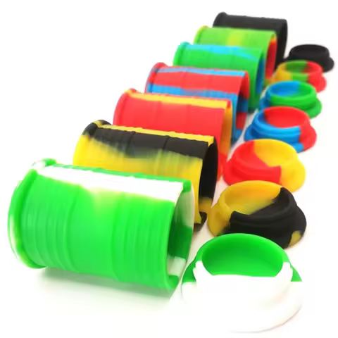 10Pcs Oil Silicone Jar Cosmetic Container Bottle Face Cream Jars Oil Makeup Storage Box Smoking Acce