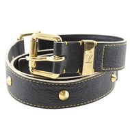 【日本直送】路易威登 LOUIS VUITTON Sun Belt Suhali 鉚釘皮帶 M6869W 皮革 黑色 SN0045 男士款【二手】