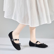 Giày Búp Bê MWC 2325 - Giày Búp Bê Da Lộn Đính Nơ Nhỏ Xinh Thanh Lịch Thời Trang